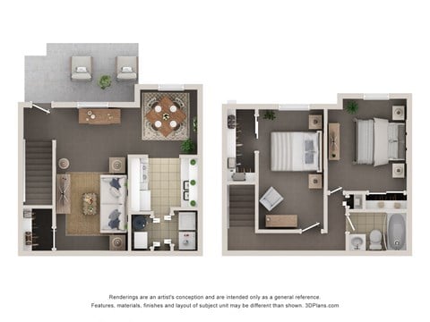Floor plan for 2 beds, 1 bath, 900 sqft